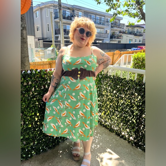 Size 20 Jane Bonbon spaghetti strap bird print sundress - Picture 2 of 5